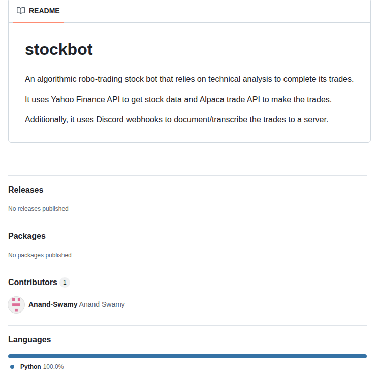 Stockbot — изображение проекта