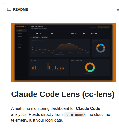 Claude Code Lens — изображение проекта