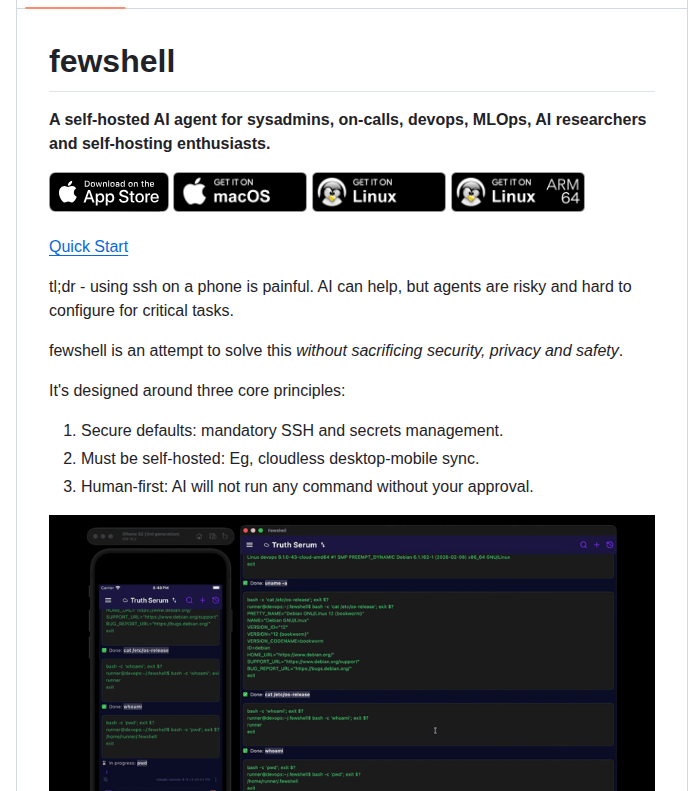 Fewshell — изображение проекта