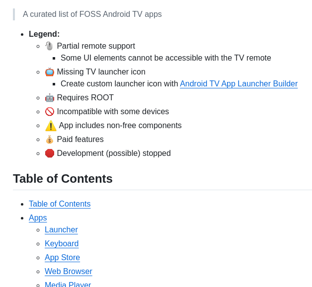 Awesome-Android-TV-FOSS-Apps