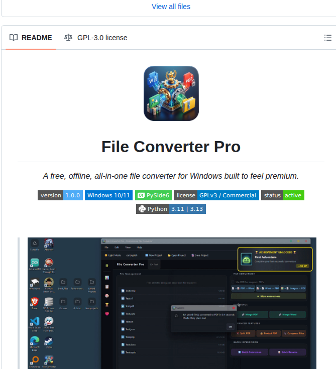 File Converter Pro — конвертация файлов на Windows без загрузки в облако