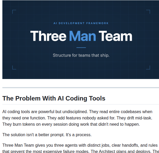 Three Man Team — изображение проекта