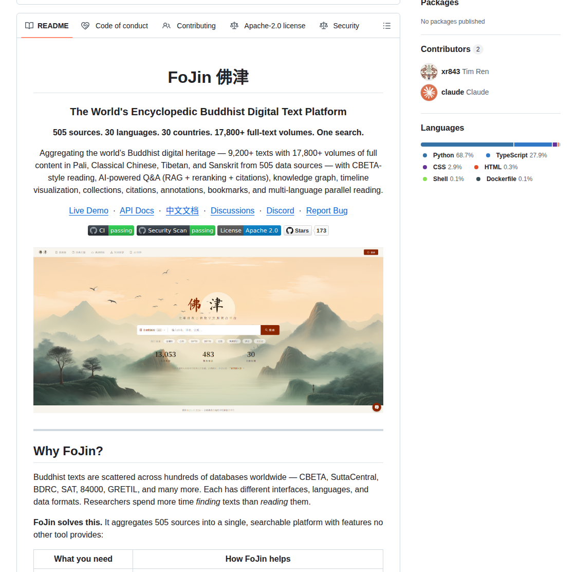 FoJin — поиск буддийских текстов и ответы с цитатами
