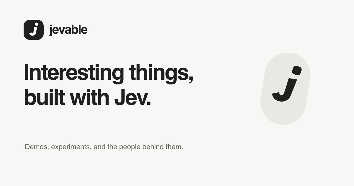 Примеры использования Jev: https://jevable.com